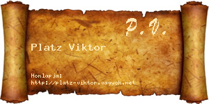 Platz Viktor névjegykártya